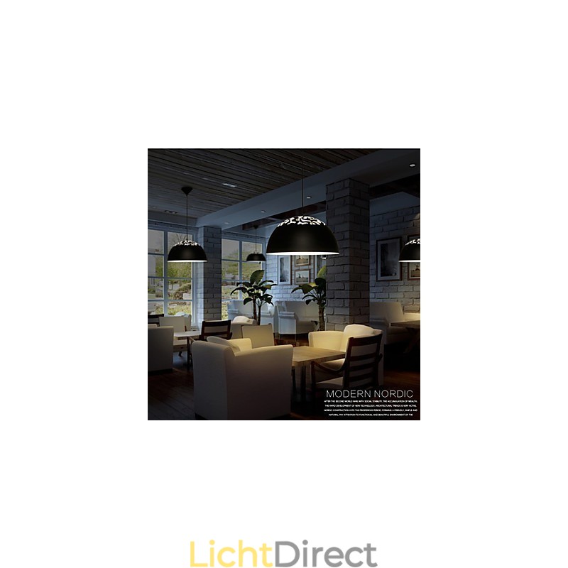Vintage Stijl Minimalistische 1 Lichts Hanglamp met Gesneden Kap Hanglamp