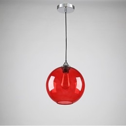 Moderne glazen hanglamp in rond rood bubbelontwerp