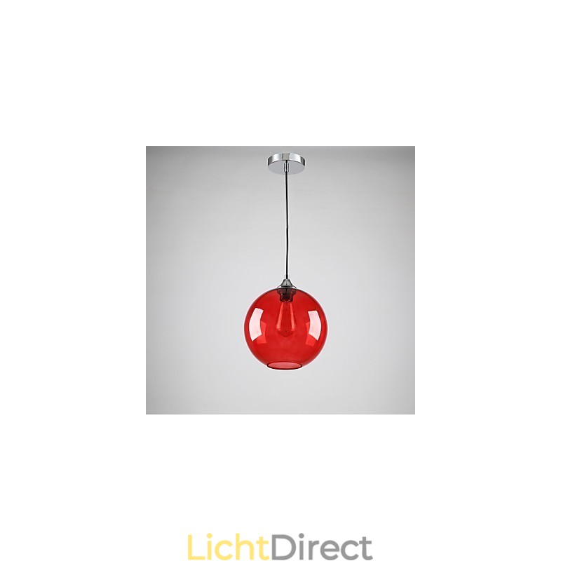 Moderne glazen hanglamp in rond rood bubbelontwerp
