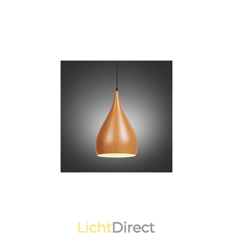 Retro hanglamp houtnerf metaal café hanglampen