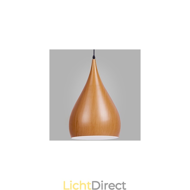 Retro hanglamp houtnerf metaal café hanglampen