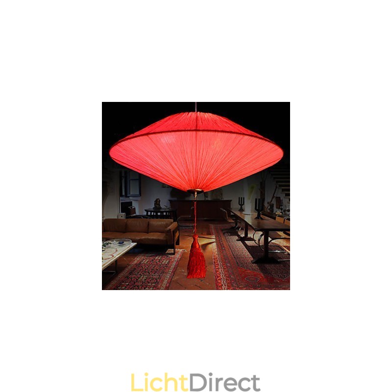 Lotusblad Moderne Marine Doek Kunst Hanglamp Van Rode Lantaarns Lamp Licht
