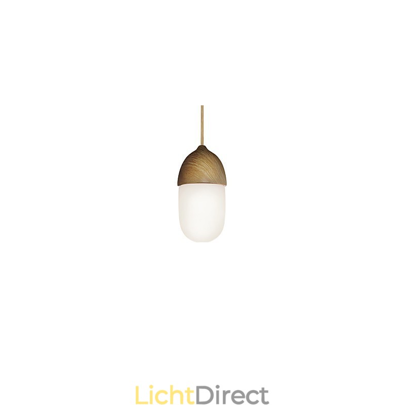 Mini Acorn Hanglamp 1 Licht Moderne Eenvoud Gouden Chroom Houten Kleur Afwerking Koolstofstaal & Glas Hanglamp