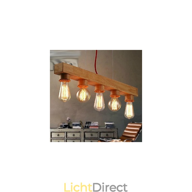 Moderne eigentijdse traditionele klassieke mini-stijl schilderij houten bamboe hanglamp