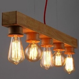 Moderne eigentijdse traditionele klassieke mini-stijl schilderij houten bamboe hanglamp