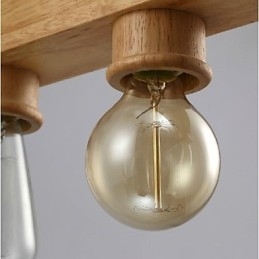 Moderne eigentijdse traditionele klassieke mini-stijl schilderij houten bamboe hanglamp