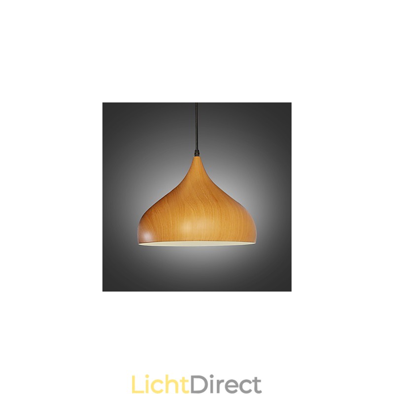 Retro hanglamp houtnerf metaal café hanglampen