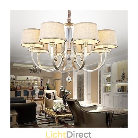 Landelijke kristallen zilveren metalen kroonluchter