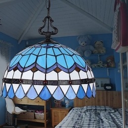 Europese landelijke creatieve kunsten Gebrandschilderde kroonluchter Herstellen van oude manieren Lamp Licht