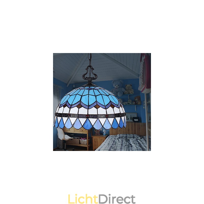 Europese landelijke creatieve kunsten Gebrandschilderde kroonluchter Herstellen van oude manieren Lamp Licht