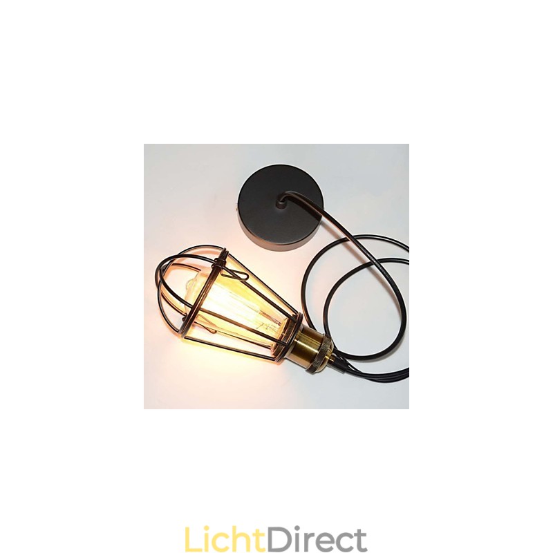 LOFT Lamp Vintage Hanglamp Edison Lamp Zwart IJzeren Metalen Kooi Lampenkap Warehouse Stijl Verlichtingsarmatuur