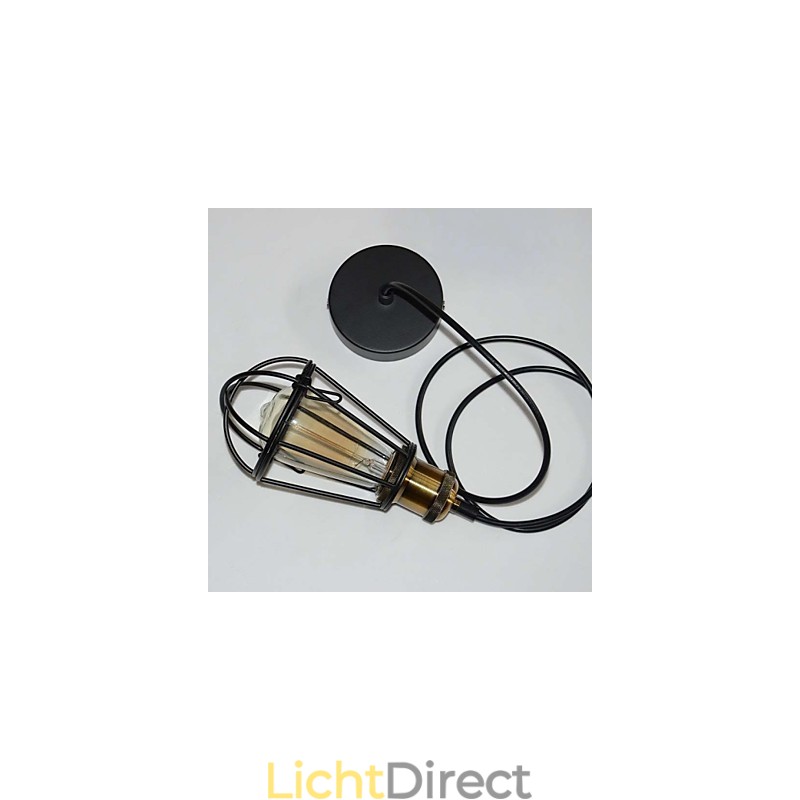 LOFT Lamp Vintage Hanglamp Edison Lamp Zwart IJzeren Metalen Kooi Lampenkap Warehouse Stijl Verlichtingsarmatuur