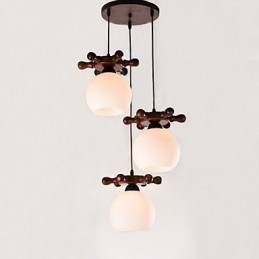 Europees Mediterraan Scheepsroer Glazen Eetkamer Hanglamp Eenvoudige Moderne Massief Houten Lampen