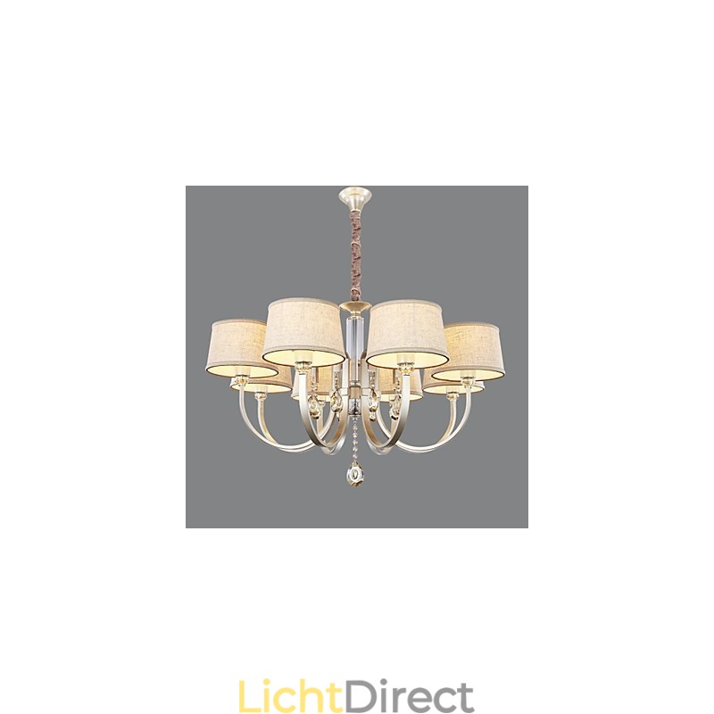 Landelijke kristallen zilveren metalen kroonluchter