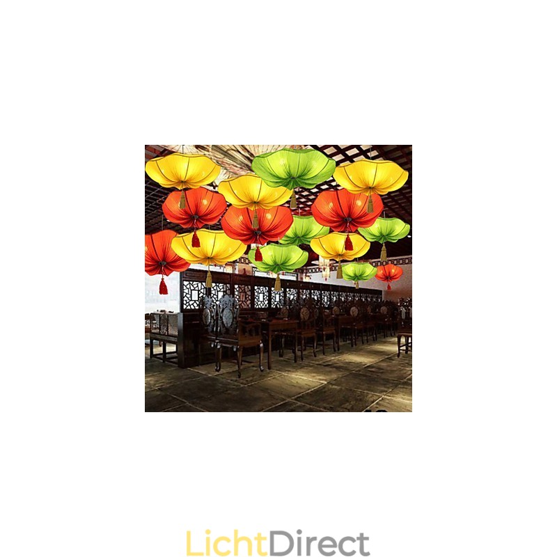 Doekkunst Romantische Imitatie Van Klassieke Hanglamp Zuidoost-Azië Lotus Lantaarn Lamp Licht