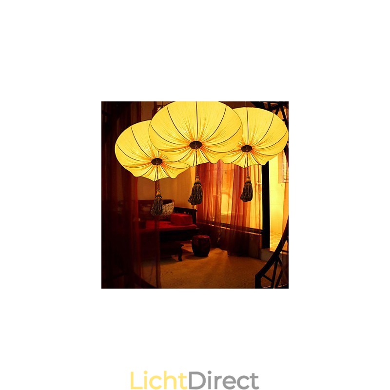 Creatieve ronde grote rode lantaarn lotusblad bruiloft festival doek kunst kroonluchter lamp licht