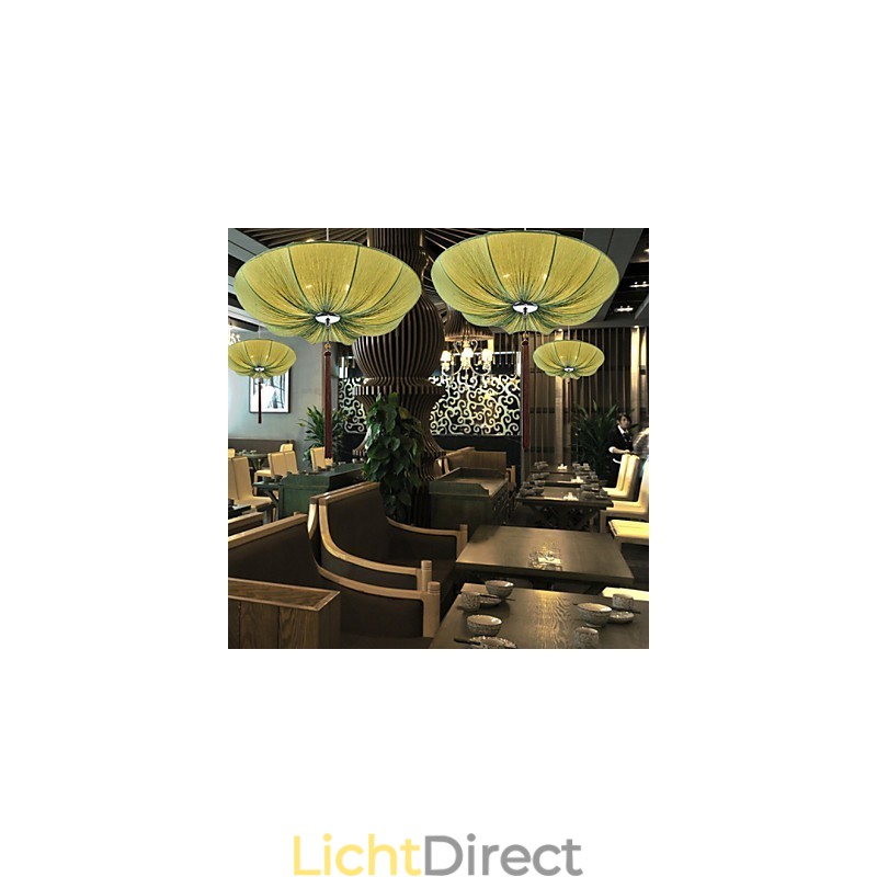 Creatieve ronde grote rode lantaarn lotusblad bruiloft festival doek kunst kroonluchter lamp licht