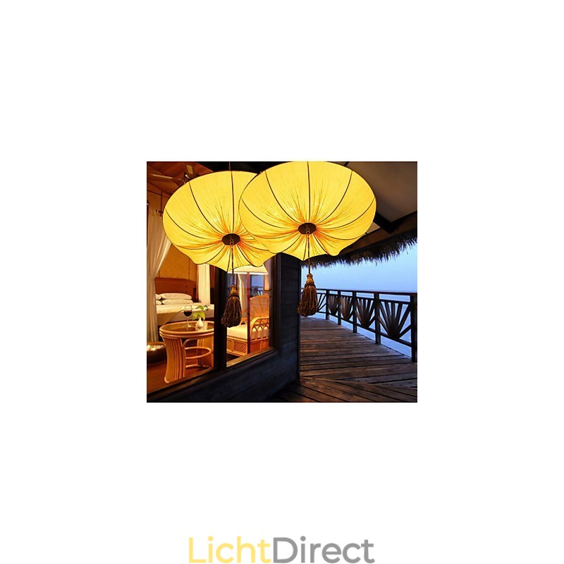 Creatieve ronde grote rode lantaarn lotusblad bruiloft festival doek kunst kroonluchter lamp licht
