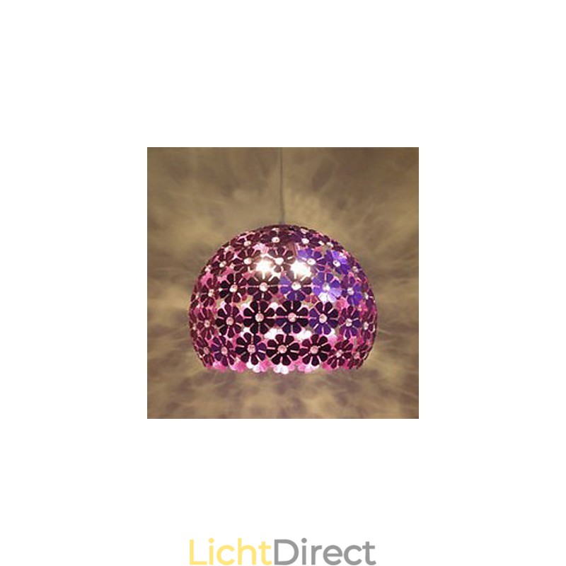 Moderne kleur pruimenbloem bal enkele kop kristal hanglamp