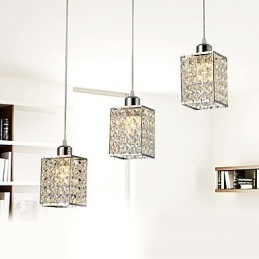 Moderne eigentijdse eilandkristallen gegalvaniseerde hanglamp