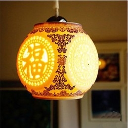 Retro Keramische lamp lamp Trappen Blauwe Enkele Kop Kroonluchter Creatief