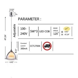 1 Licht Tweelaags Hanglamp Eiland Helder Glas Gepolijst Chroom