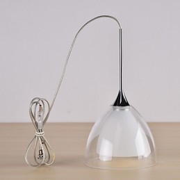 1 Licht Tweelaags Hanglamp Eiland Helder Glas Gepolijst Chroom