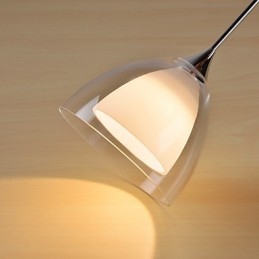 1 Licht Tweelaags Hanglamp Eiland Helder Glas Gepolijst Chroom