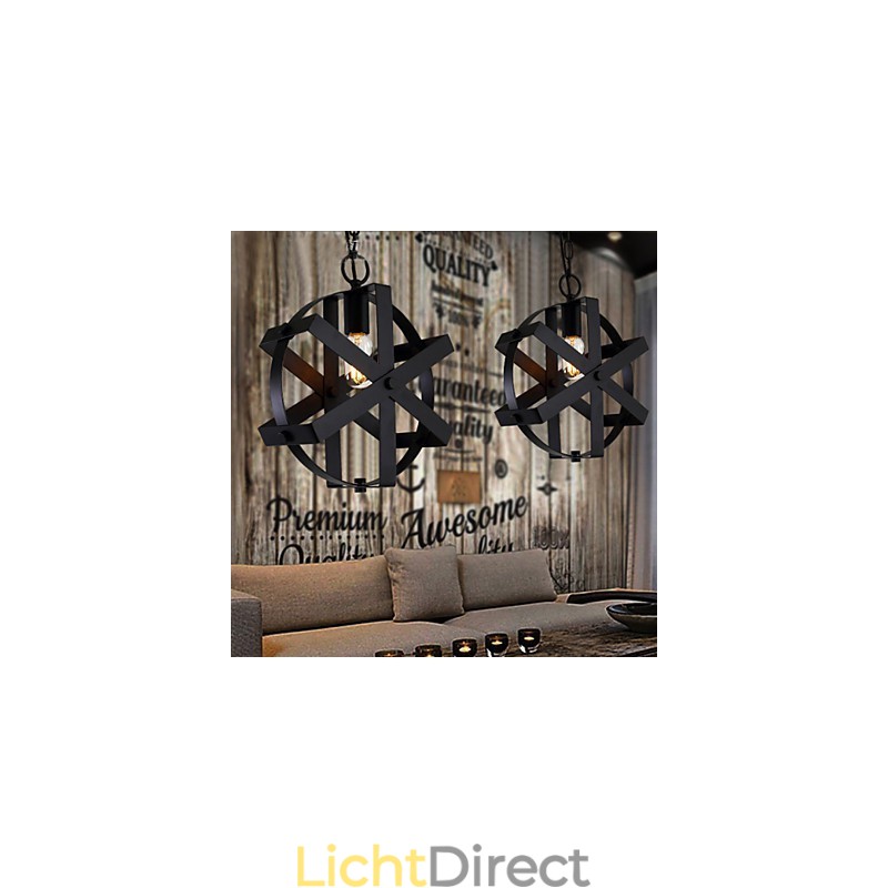Vintage Stijl Industriële Ronde Hanglamp Loft Huisinrichting Decoratieve Kroonluchter