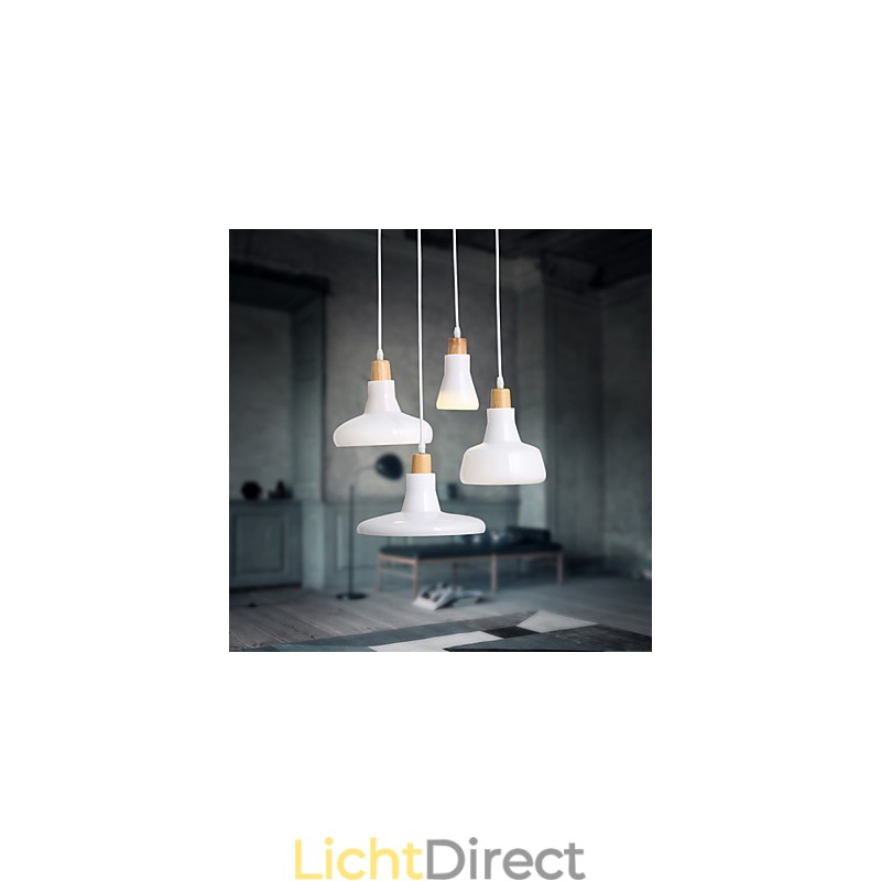 Creatieve karakteristieke hanglamp met 4 lampen en ijzeren kap