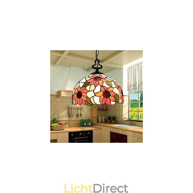 Europese landelijke creatieve kunsten glas-in-lood kroonluchter herstel van oude gebruiken lamp licht