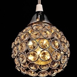 Moderne, eigentijdse kristallen, gegalvaniseerde metalen hanglamp