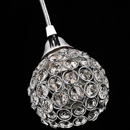 Moderne, eigentijdse kristallen, gegalvaniseerde metalen hanglamp