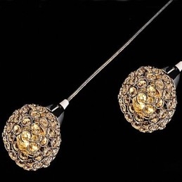 Moderne, eigentijdse kristallen, gegalvaniseerde metalen hanglamp