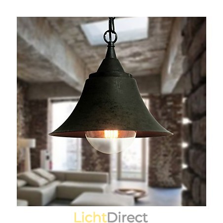 Medium Vintage Matte Zwarte Bellvormige Metalen Hanglamp Medium Vintage Matte Zwarte Bellvormige Metalen Hanglamp