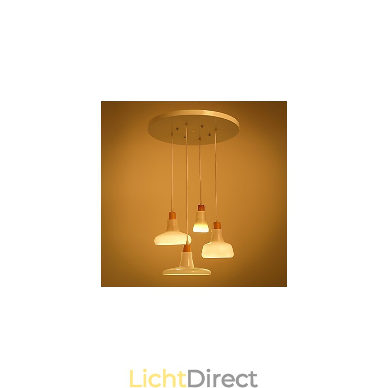 Creatieve karakteristieke hanglamp met 4 lampen en ijzeren kap