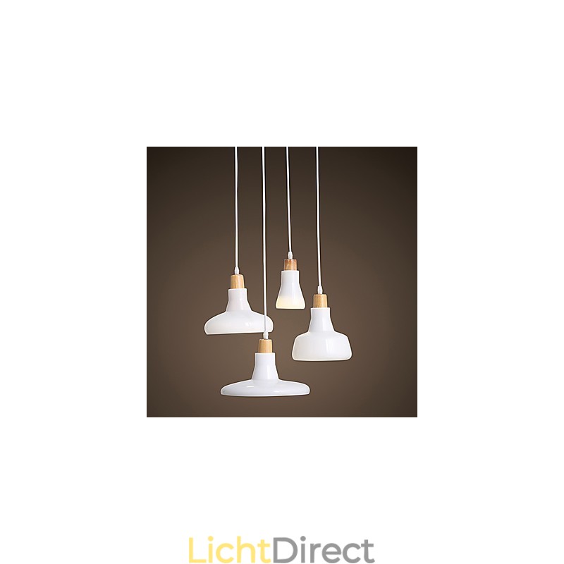 Creatieve karakteristieke hanglamp met 4 lampen en ijzeren kap