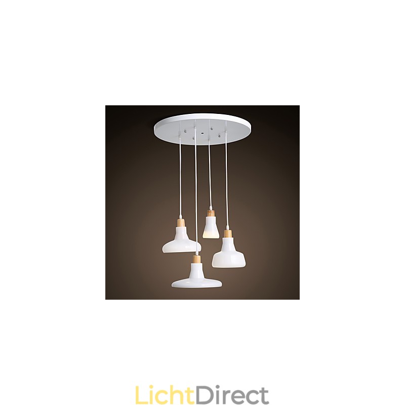 Creatieve karakteristieke hanglamp met 4 lampen en ijzeren kap
