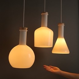 Hedendaagse en gecontracteerde creatieve magische witte glazen fleslijn hanglamp