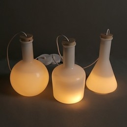Hedendaagse en gecontracteerde creatieve magische witte glazen fleslijn hanglamp