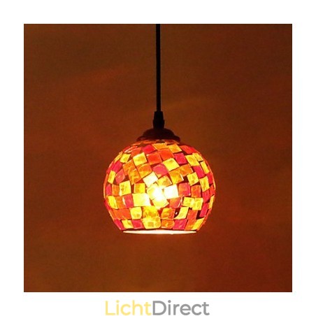Moderne, eigentijdse metalen hanglamp met schilderij Moderne, eigentijdse metalen hanglamp met schilderij