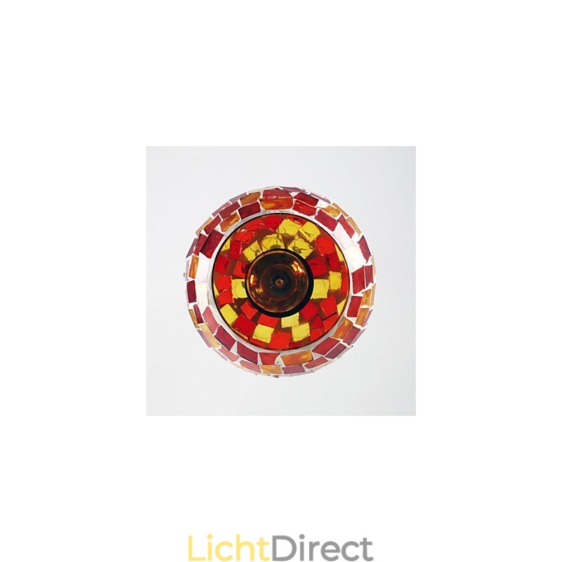 Moderne, eigentijdse metalen hanglamp met schilderij