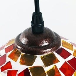 Moderne, eigentijdse metalen hanglamp met schilderij
