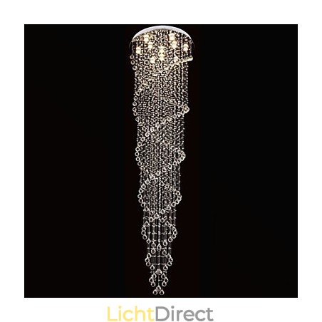 Plafond kroonluchter verlichting hanglamp verlichtingsarmaturen met K9 kristal dubbele spiraal D70CM H300CM Plafond kroonluchter verlichting hanglamp verlichtingsarmaturen met K9 kristal dubbele spiraal D70CM H300CM