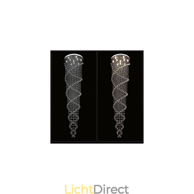 Plafond kroonluchter verlichting hanglamp verlichtingsarmaturen met K9 kristal dubbele spiraal D70CM H300CM
