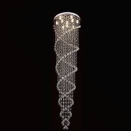 Plafond kroonluchter verlichting hanglamp verlichtingsarmaturen met K9 kristal dubbele spiraal D70CM H300CM
