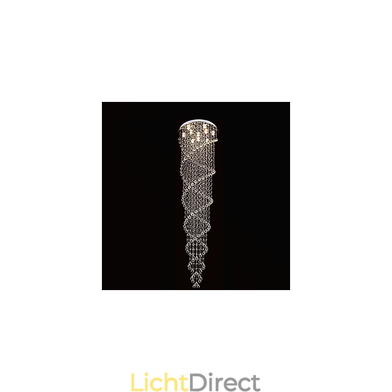 Plafond kroonluchter verlichting hanglamp verlichtingsarmaturen met K9 kristal dubbele spiraal D70CM H300CM