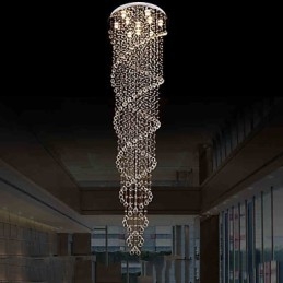 Plafond kroonluchter verlichting hanglamp verlichtingsarmaturen met K9 kristal dubbele spiraal D70CM H300CM