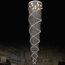 Plafond kroonluchter verlichting hanglamp verlichtingsarmaturen met K9 kristal dubbele spiraal D70CM H300CM