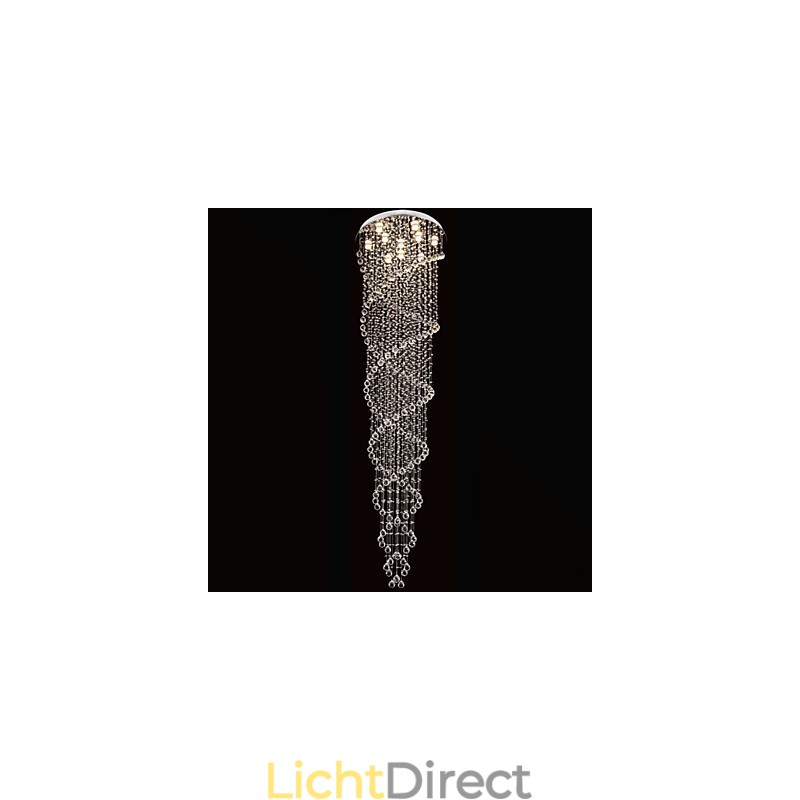 Plafond kroonluchter verlichting hanglamp verlichtingsarmaturen met K9 kristal dubbele spiraal D70CM H300CM